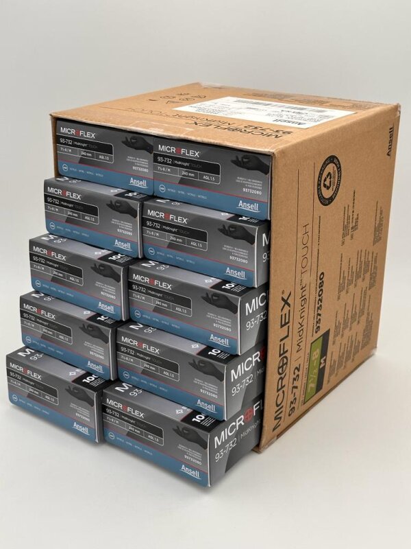Einweghandschuh-M-1000 1000x Nitril Einweg-Handschuh MICROFLEX® schwarz, Gr.M (7,5-8)