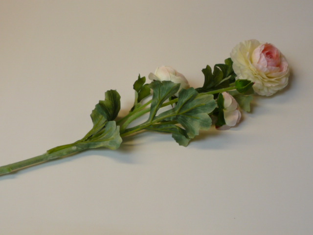 Blume-beige Seidenblume Ranunkel cremefarben 62cm lang