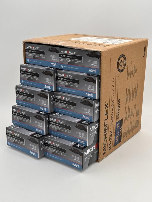 Einweghandschuh-XXL-900 900x Nitril Einweg-Handschuh MICROFLEX® schwarz, Gr.XXL (10,5-11)