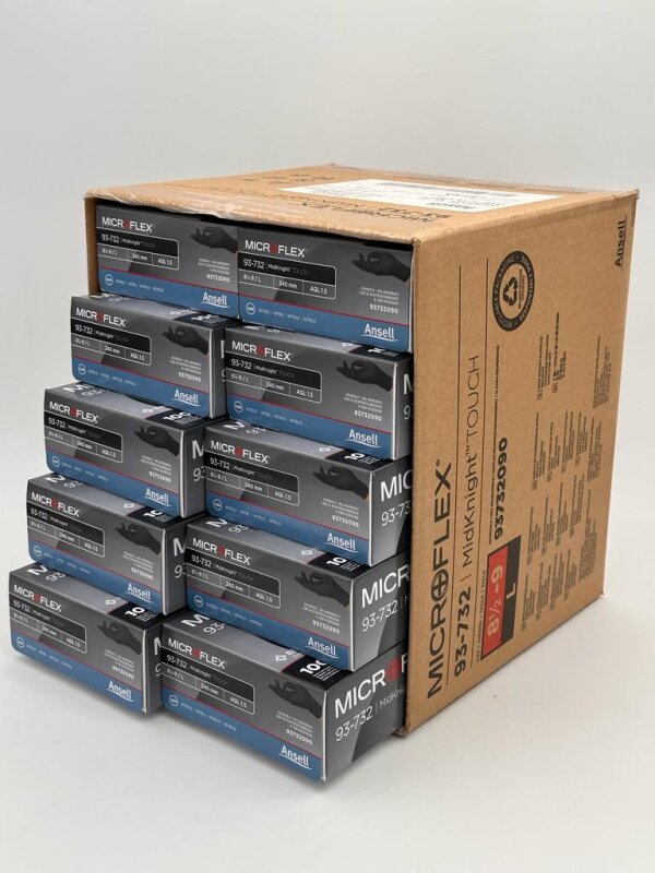Einweghandschuh-L-1000 1000x Nitril Einweg-Handschuh MICROFLEX® schwarz, Gr.L (8,5-9)
