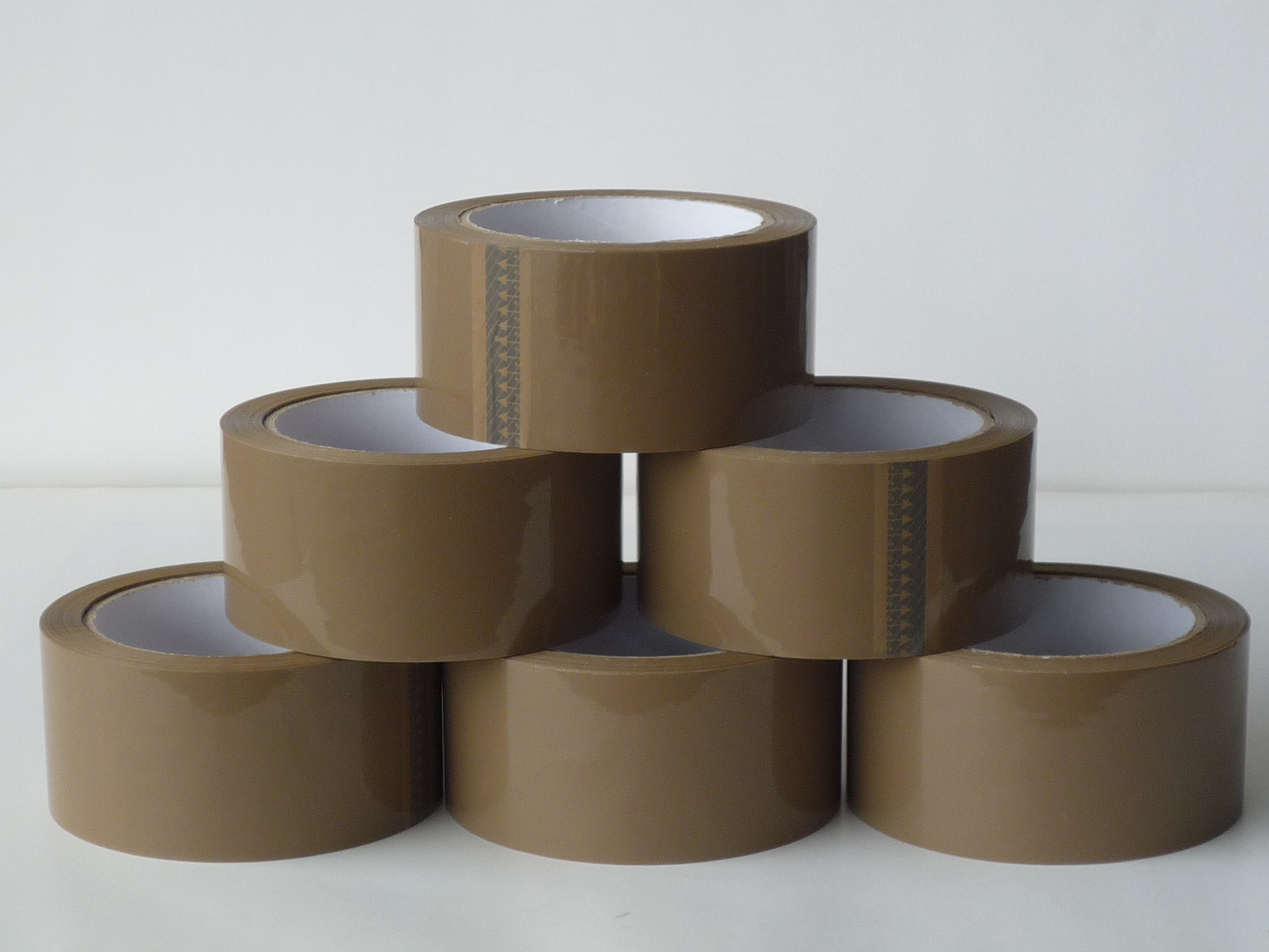 6x Packband, Paket-Klebeband braun, leise abrollend