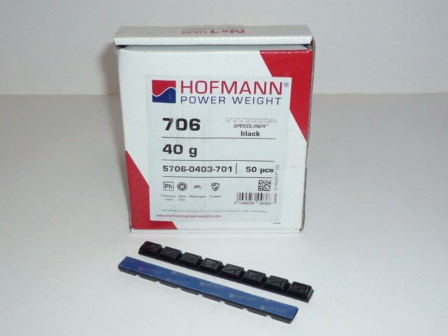 Hofmann Typ 706 Motorrad - Kleberiegel Blei 40g schwarz 100 Stück